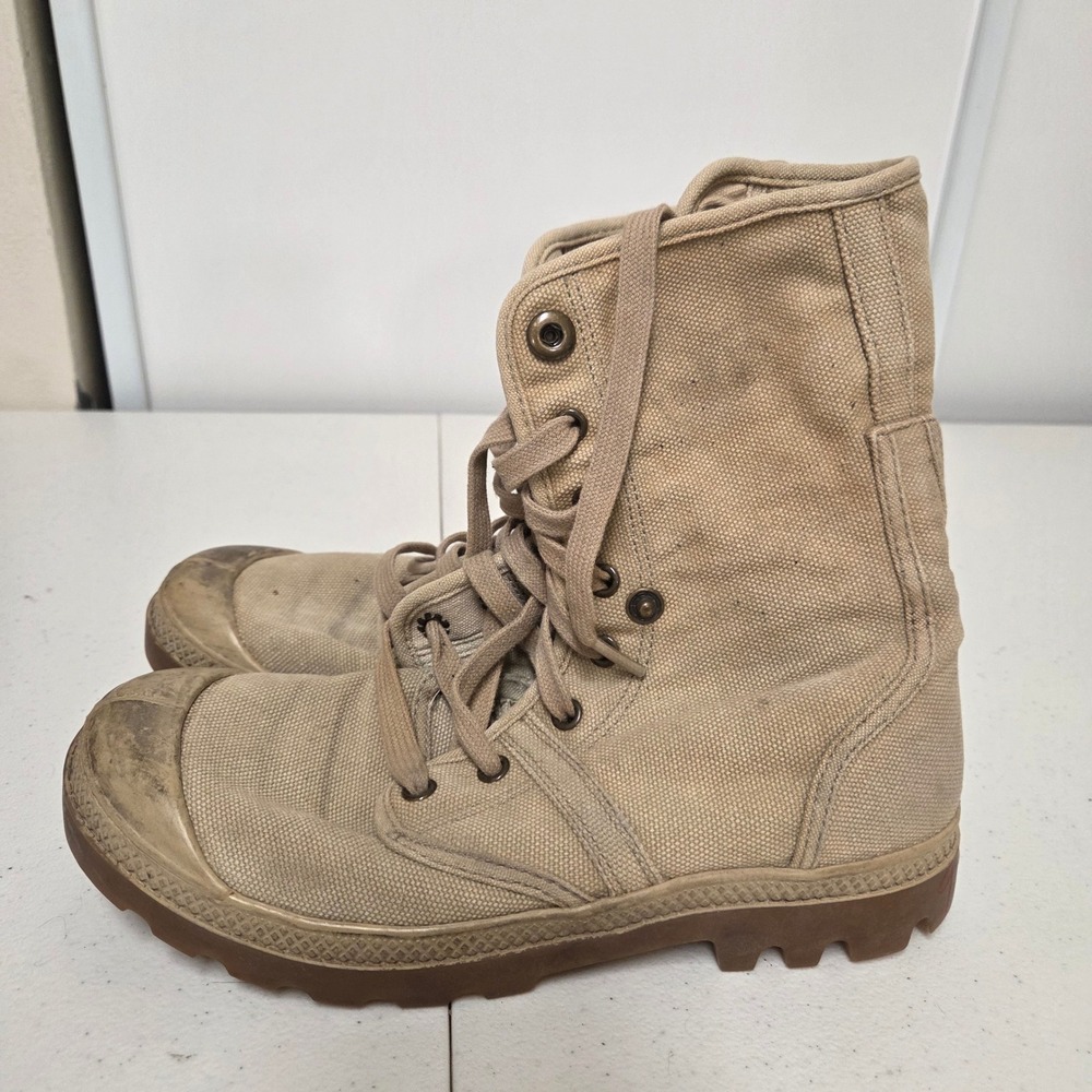 Palladium Pampa Hi Women's Tan Canvas Combat Boots Size 8 92478268